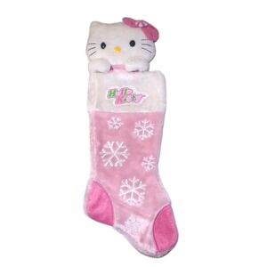 2011 Kurt Adler Hello Kitty Pink Plush Embroidered Christmas Stocking